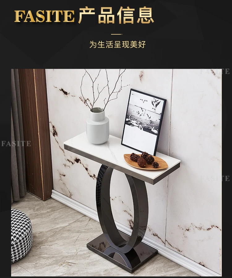 Entrance hall, entrance desk stainless steel wall table modern, simple  luxurious, and narrow aisle