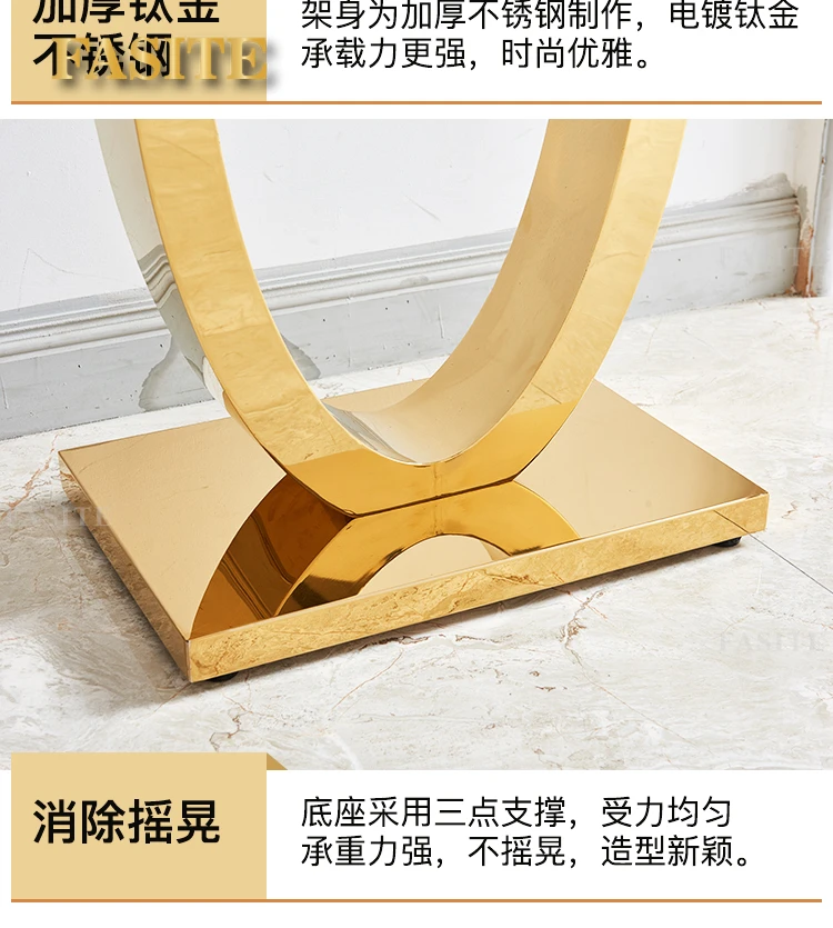Entrance hall, entrance desk stainless steel wall table modern, simple  luxurious, and narrow aisle