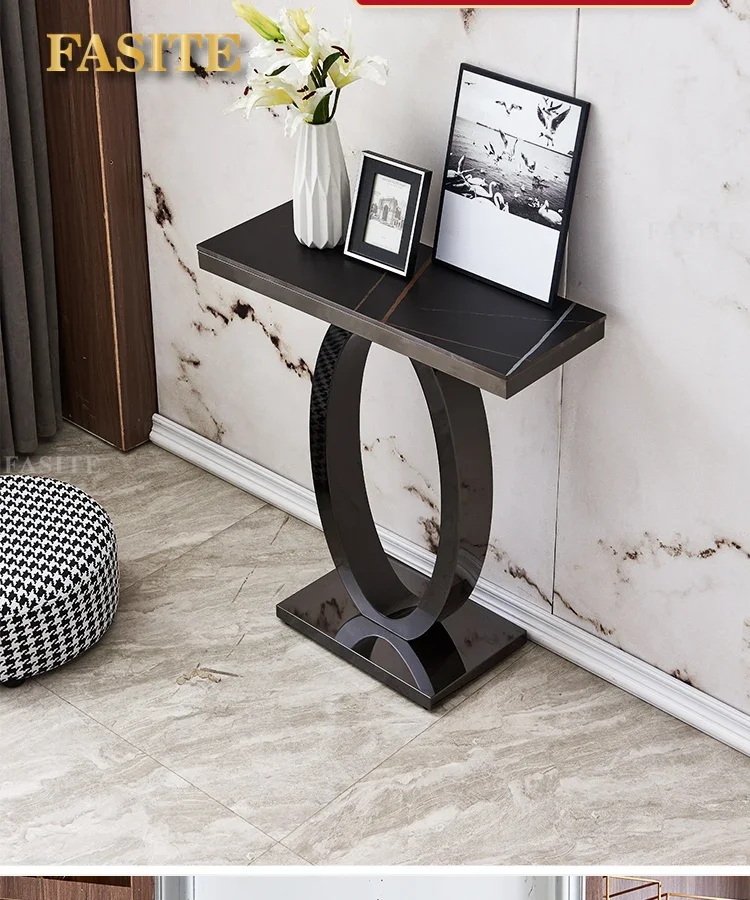 Entrance hall, entrance desk stainless steel wall table modern, simple  luxurious, and narrow aisle