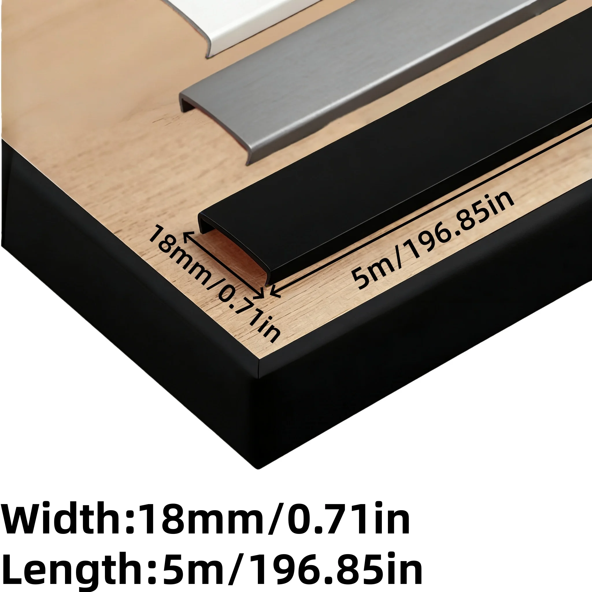 1PC U-shaped Self-Adhesive Edge Trimming Strip - A Flexible Wood Edge Protector Suitable for Countertops, Cabinets, Tables,