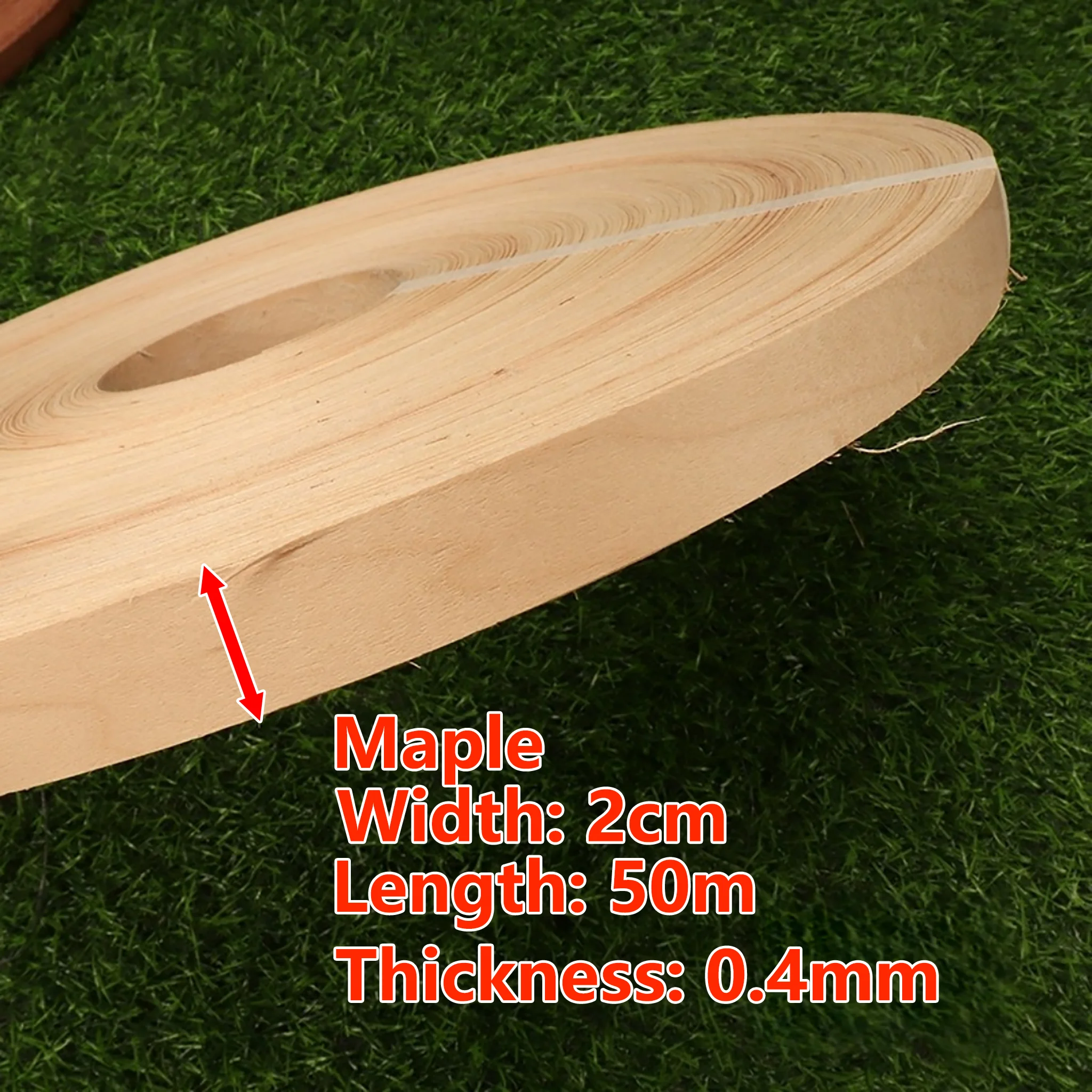 50m Roll Natural Wood Veneer Edge Banding (White Oak Red Oak Walnut Maple Cherry Sapele) for Furniture Panel Edging Repair