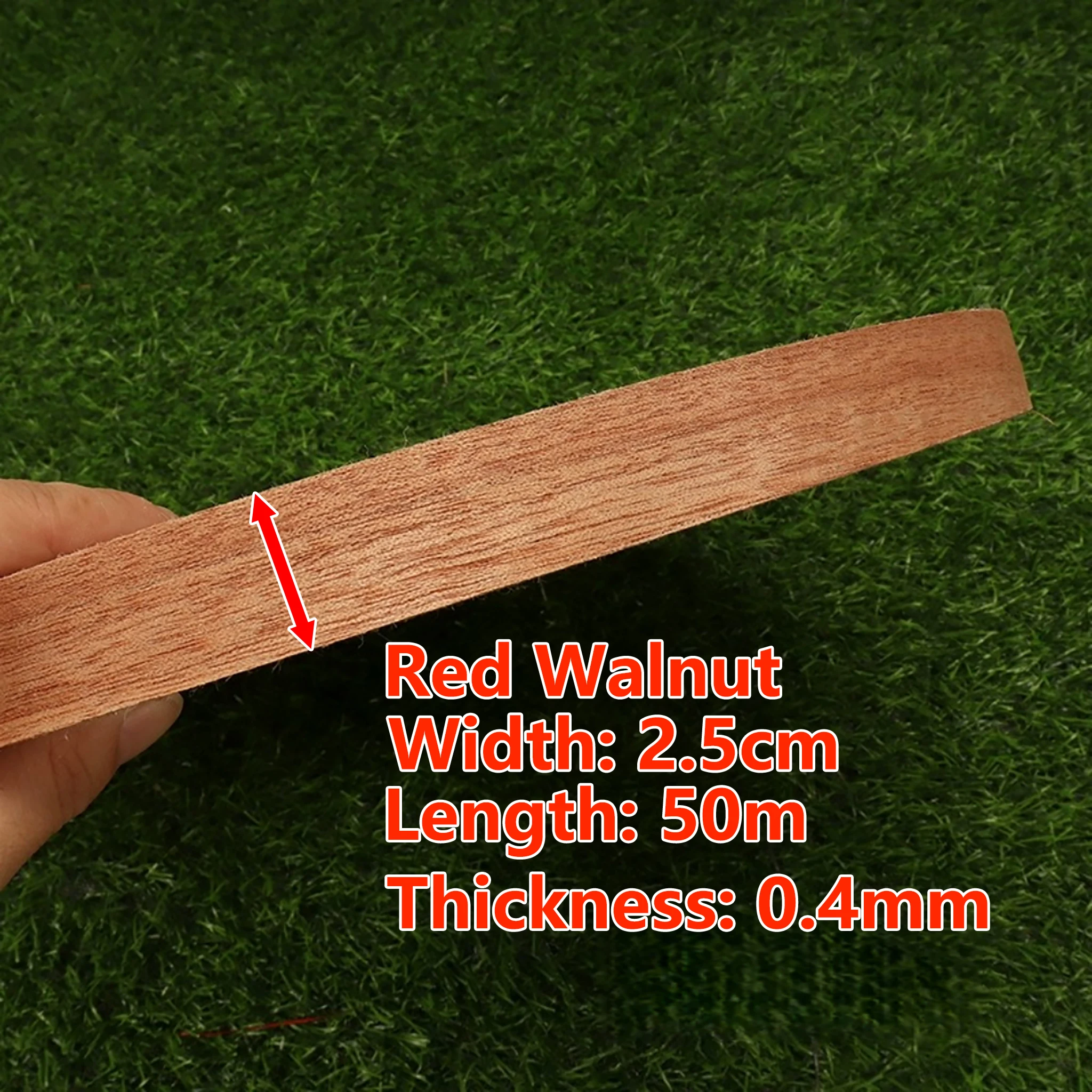 50m Roll Natural Wood Veneer Edge Banding (White Oak Red Oak Walnut Maple Cherry Sapele) for Furniture Panel Edging Repair