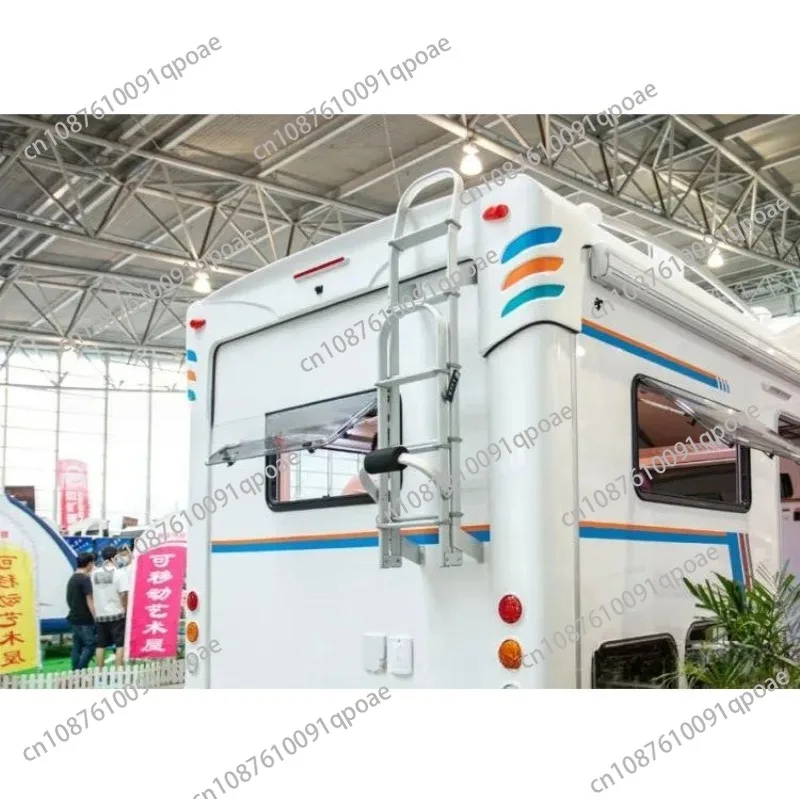 RV Aluminum Alloy RV Rear Climbing Ladder Multi-purpose Folding Ladder Outdoor Anti-skid Mounting Ladder Suitable for Caravan