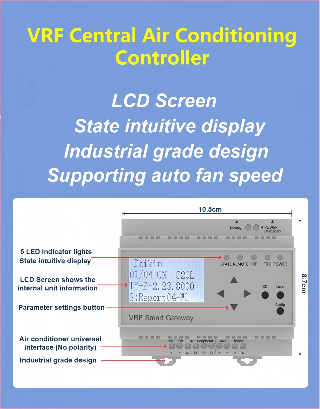 Smart VRF Central Air Conditioning Controller With Zigbee Gateway Electric-powered for Home Use by tu ya