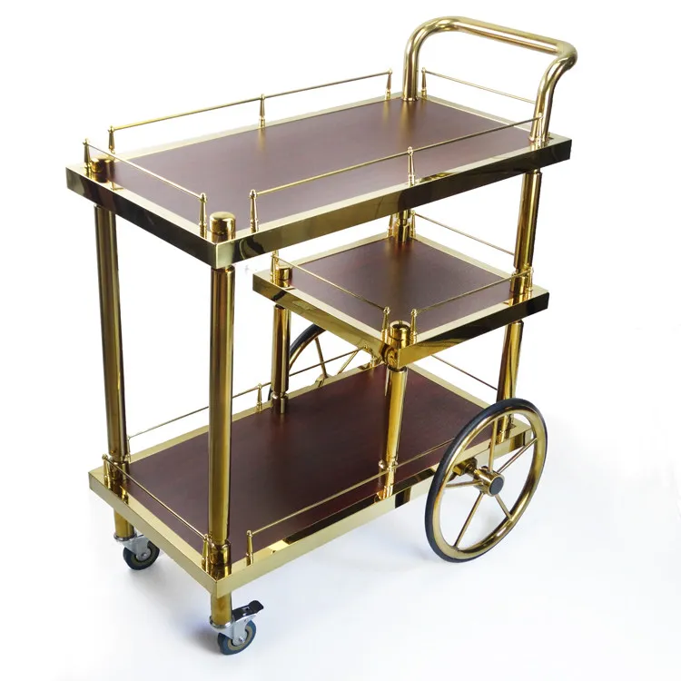 Cake Trolley Stainless Steel Dining Cart KTV Wine Hotel Service Tea Cart Three Layers, Snack Delivery Cart