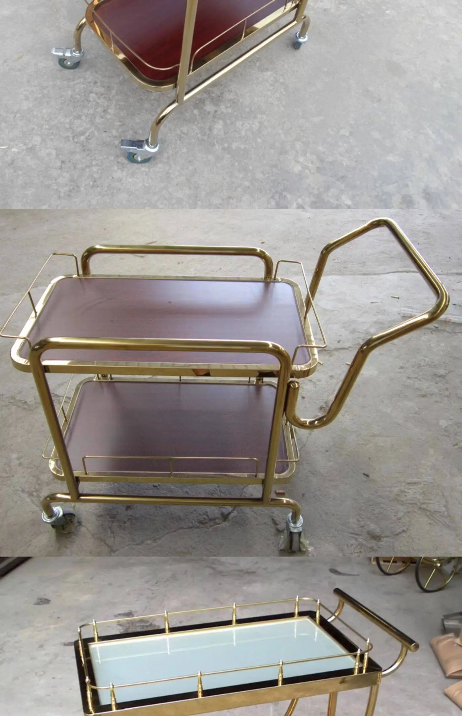 Cake Trolley Stainless Steel Dining Cart KTV Wine Hotel Service Tea Cart Three Layers, Snack Delivery Cart