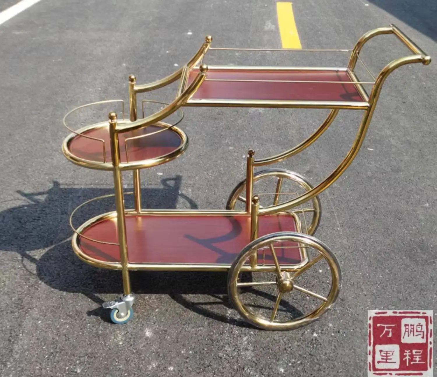 Cake Trolley Stainless Steel Dining Cart KTV Wine Hotel Service Tea Cart Three Layers, Snack Delivery Cart
