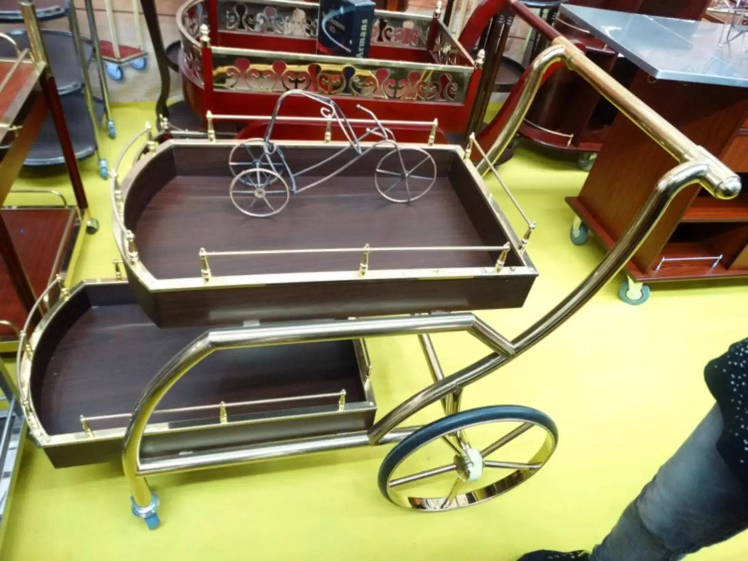 Cake Trolley Stainless Steel Dining Cart KTV Wine Hotel Service Tea Cart Three Layers, Snack Delivery Cart