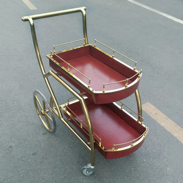 Cake Trolley Stainless Steel Dining Cart KTV Wine Hotel Service Tea Cart Three Layers, Snack Delivery Cart