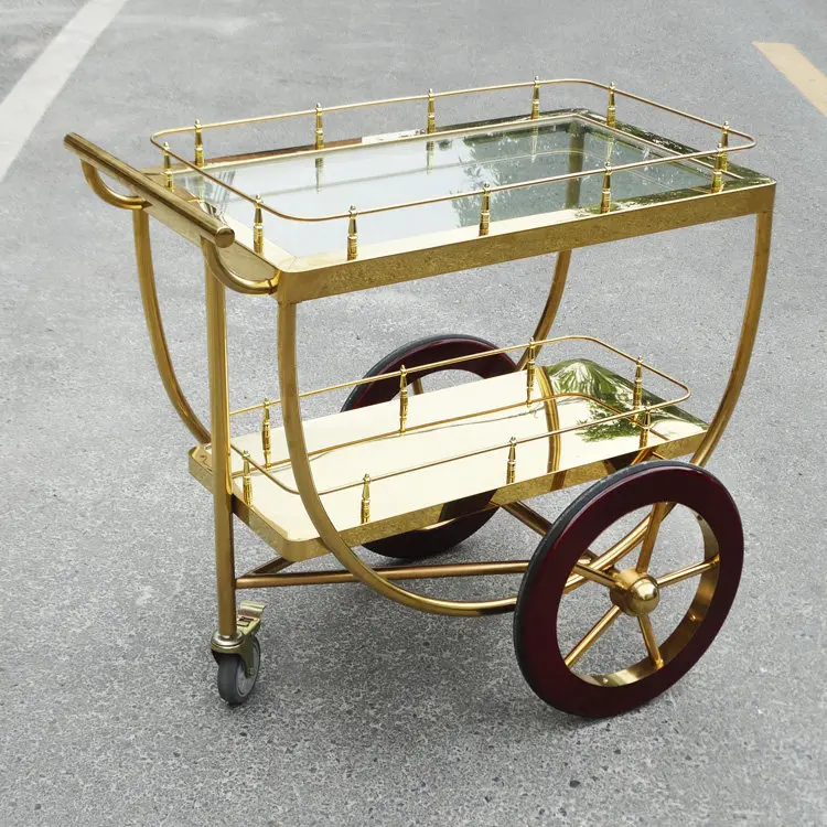 Cake Trolley Stainless Steel Dining Cart KTV Wine Hotel Service Tea Cart Three Layers, Snack Delivery Cart