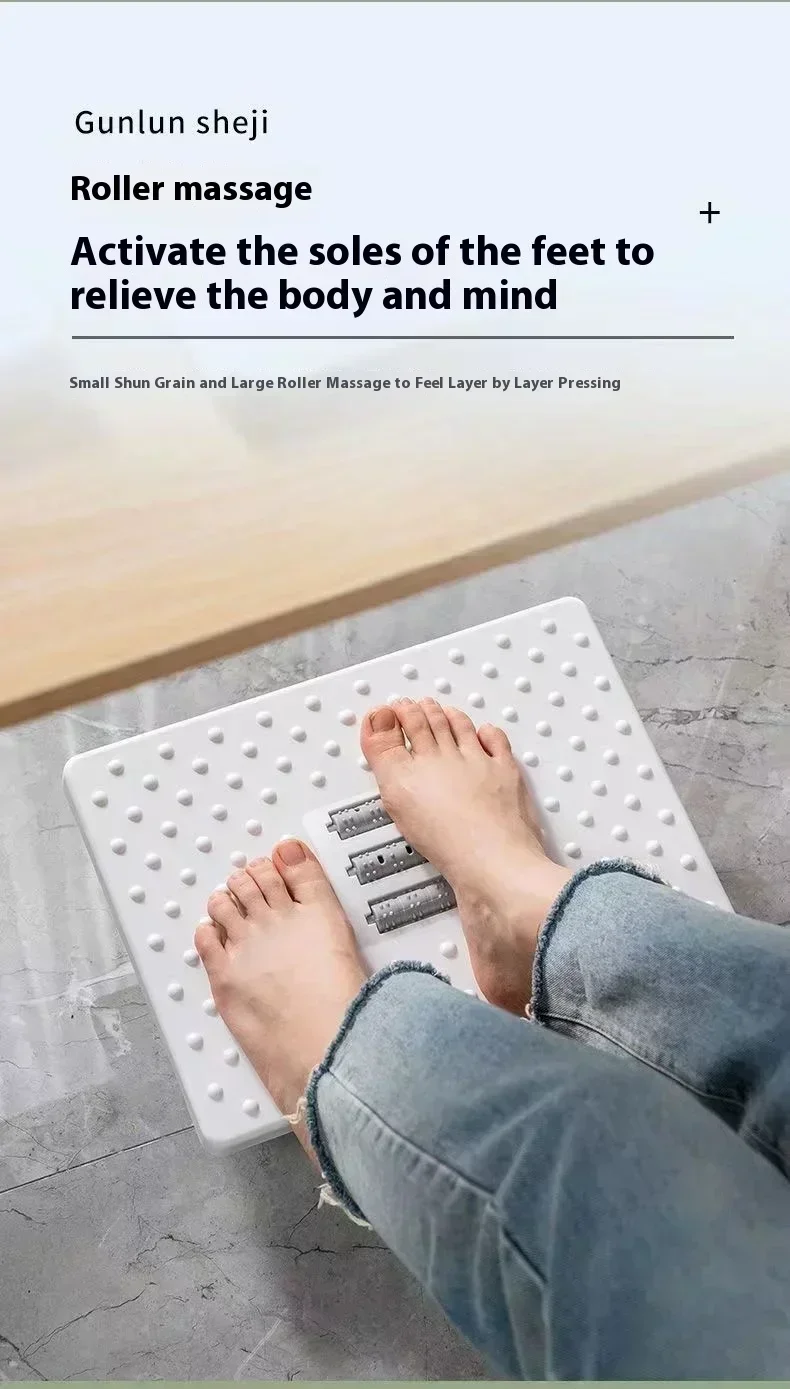 Home/Office Footrest Under Desk Foot Stool Anti-Crossed Legs Semi-Circular Rocking Anti-Slip Massage Roller Footrest Foot Stool