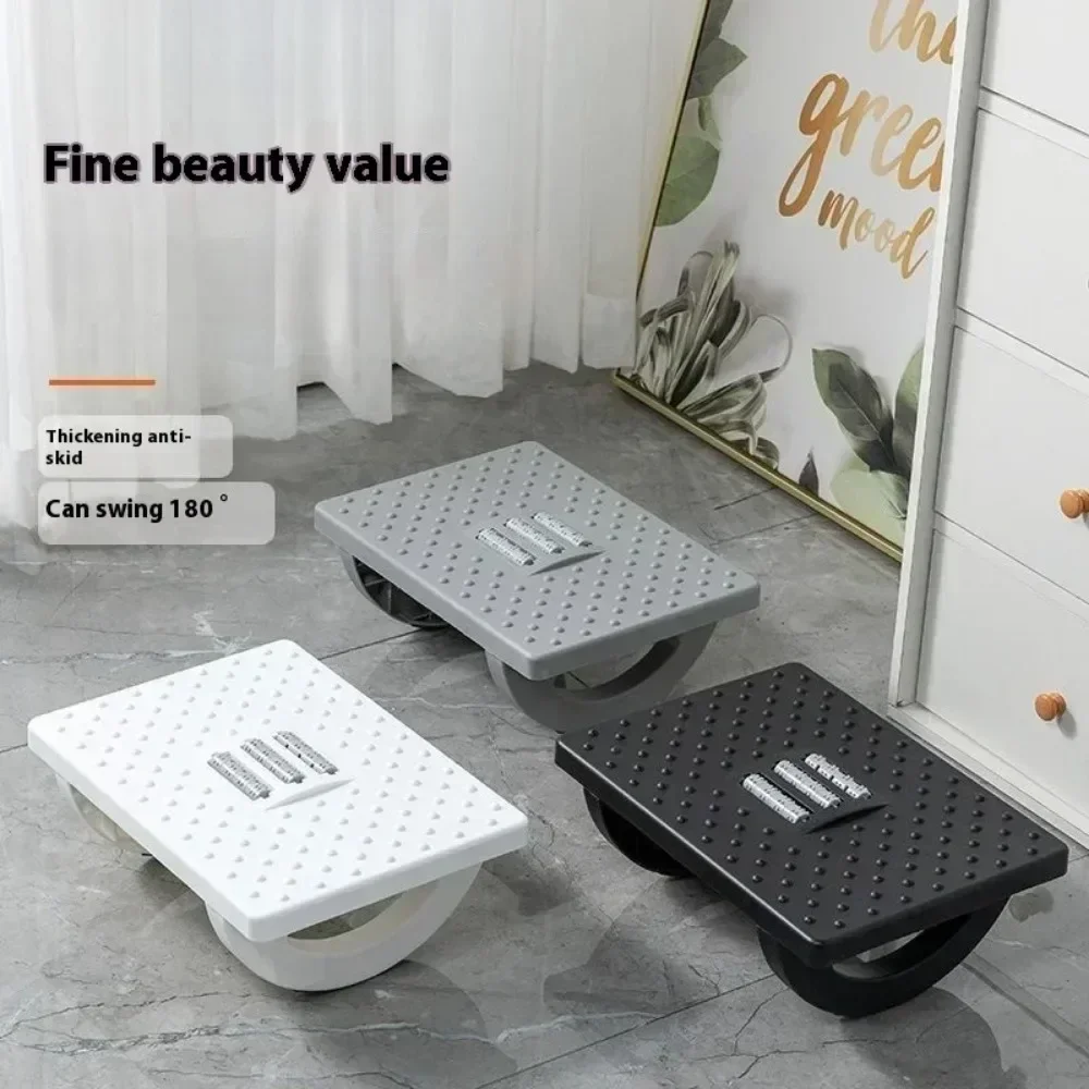 Home/Office Footrest Under Desk Foot Stool Anti-Crossed Legs Semi-Circular Rocking Anti-Slip Massage Roller Footrest Foot Stool