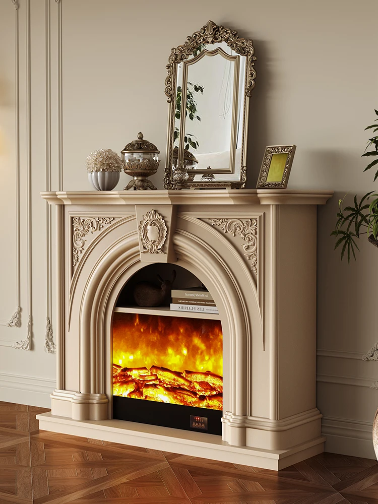 French vintage solid wood mantel/entrance cabinet small apartment living room fire/fireplace cabinet decorative cabinet sideboar