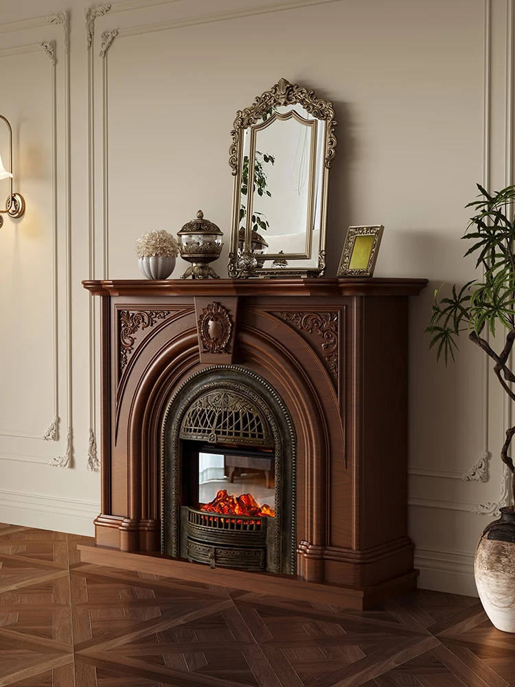 French vintage solid wood mantel/entrance cabinet small apartment living room fire/fireplace cabinet decorative cabinet sideboar