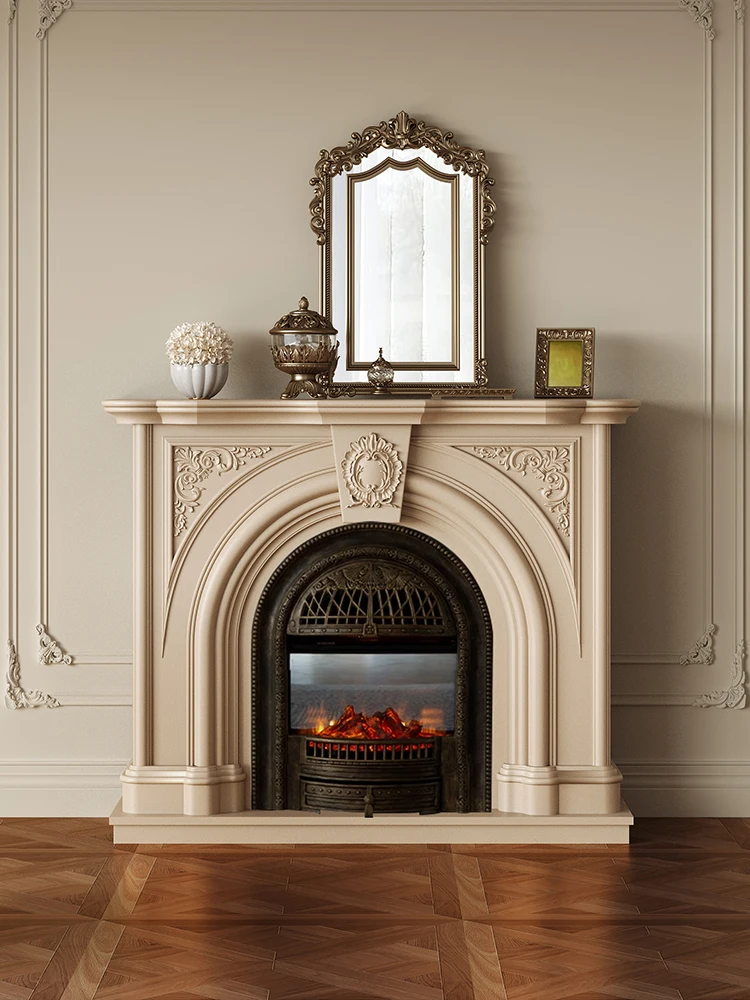 French vintage solid wood mantel/entrance cabinet small apartment living room fire/fireplace cabinet decorative cabinet sideboar