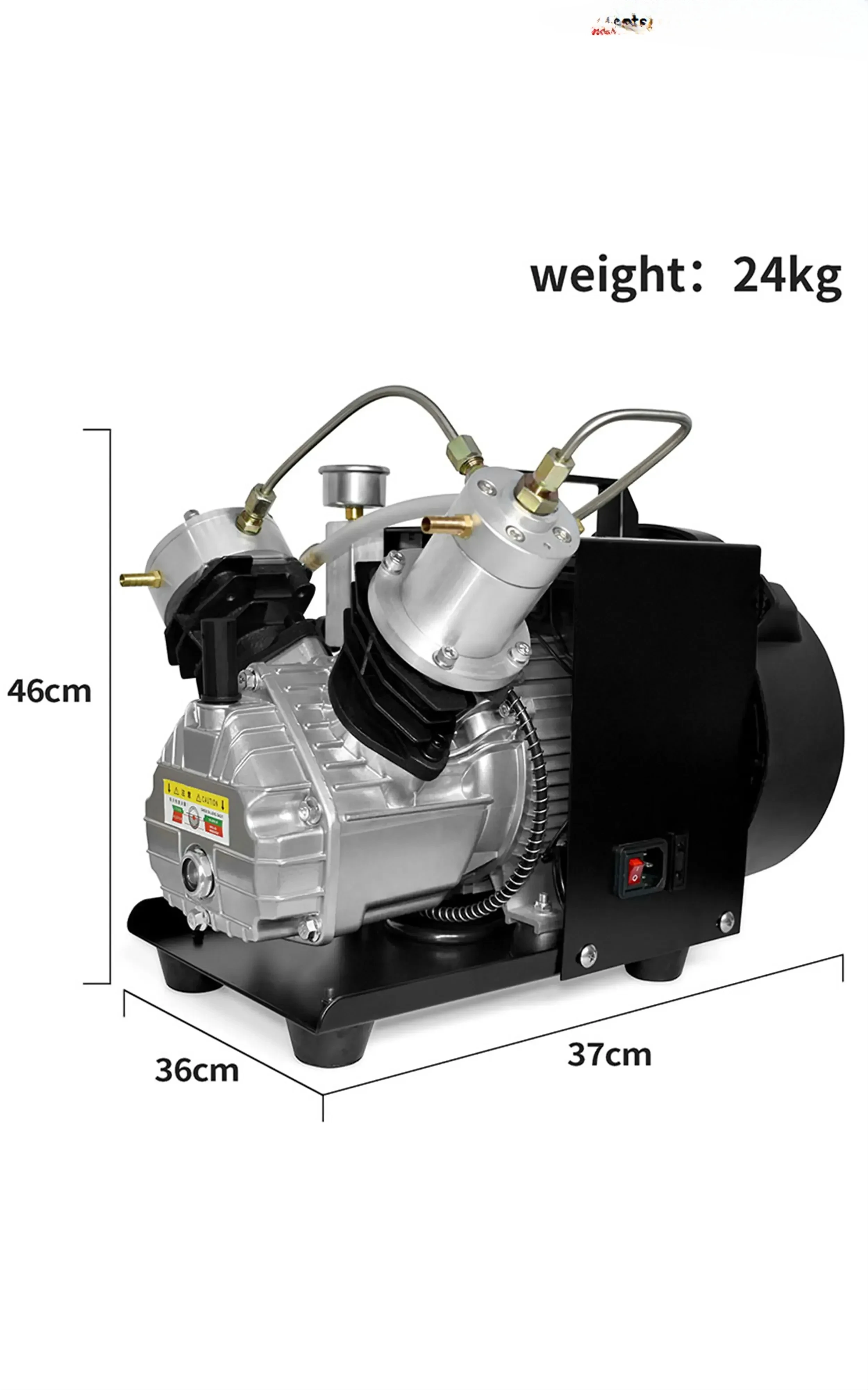 For Rifle Scuba Diving Tank TXEDM041 4500Psi High Pressure PCP Air Compressor with Pneumatic Double Cylinder Built-in Fan