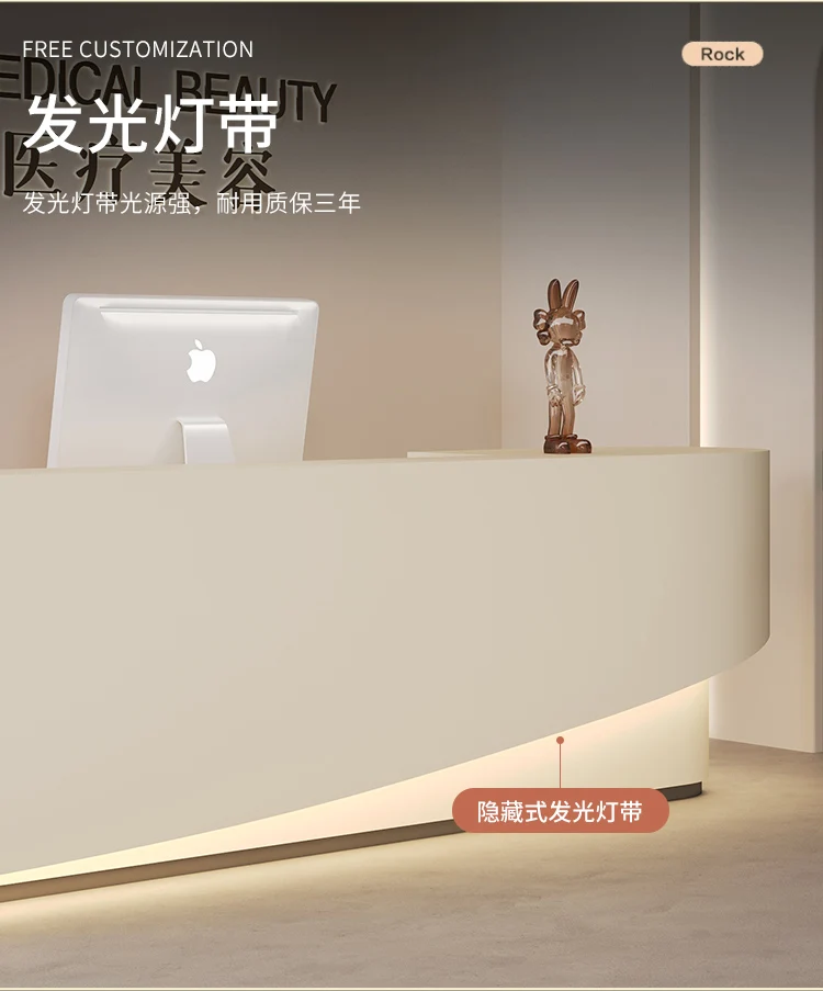 ZML Office Painted Bar Counter Company Hotel Yoga Studio Training Class Front Desk Reception Cashier Counter