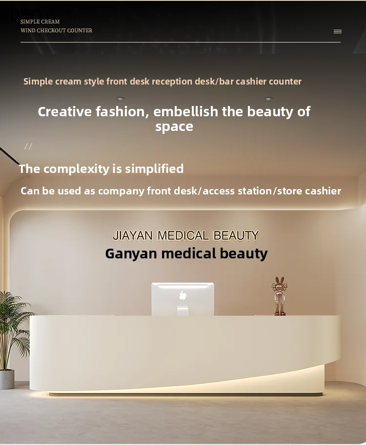 ZML Office Painted Bar Counter Company Hotel Yoga Studio Training Class Front Desk Reception Cashier Counter