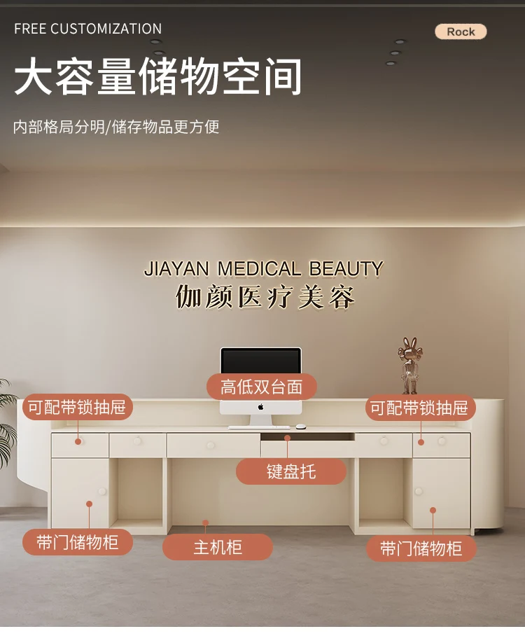 ZML Office Painted Bar Counter Company Hotel Yoga Studio Training Class Front Desk Reception Cashier Counter