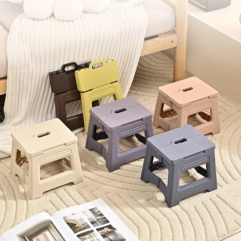 Plastic Folding And Shrinking Stool, Adjustable And Portable Outdoor Travel Fishing Chair, Household Plastic Small Stool