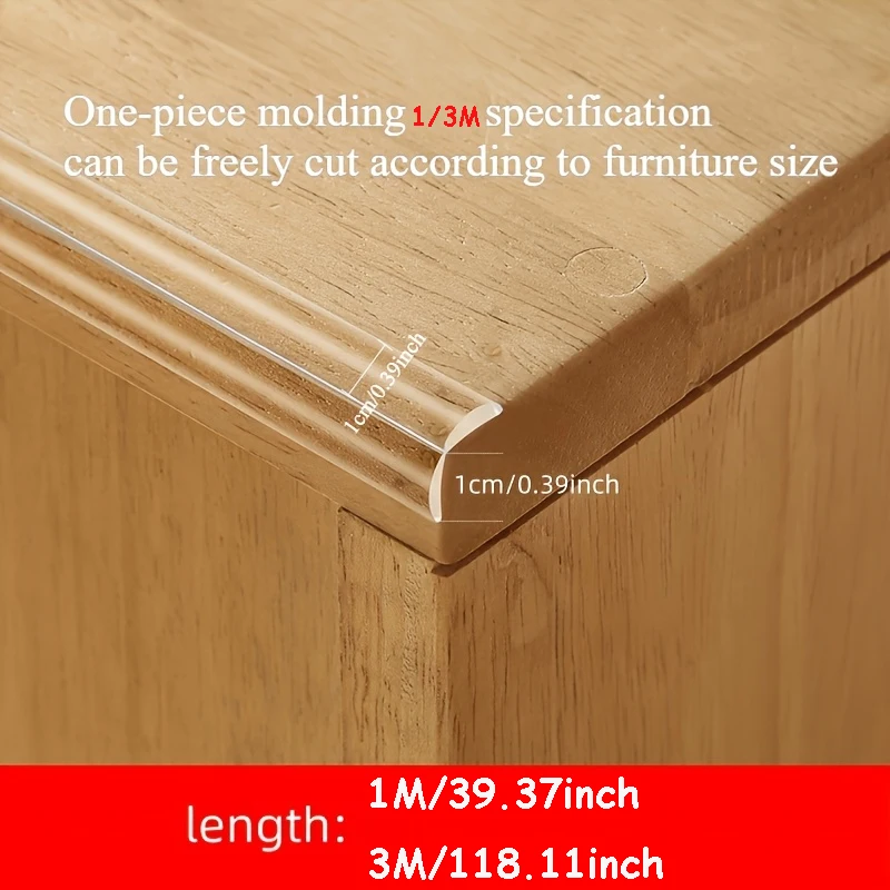 1/3M Thickened Soft Corner Protector Strip-Suitable for Table Corners, Walls, Window Sills, Does not furniture,Can be freely cut
