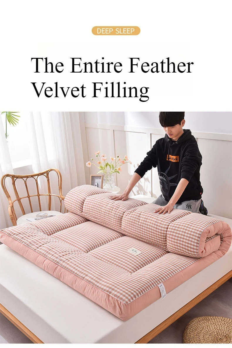 90x200cm Ultra-Light Folding Mattress, Soft Japanese Futon for Yoga, Nap, Travel, Easy Storage Floor Pad, Quick Dry Fabric