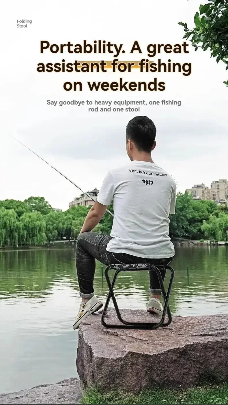 Portable Folding Chair Bench Fishing Stool Travel Camping Horse Stool Stools Train Subway Queuing Portable Stools Outdoor Tool