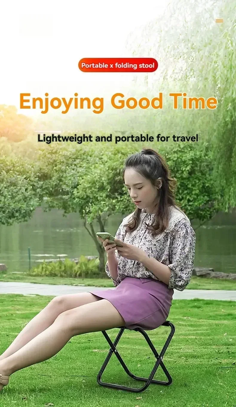 Portable Folding Chair Bench Fishing Stool Travel Camping Horse Stool Stools Train Subway Queuing Portable Stools Outdoor Tool