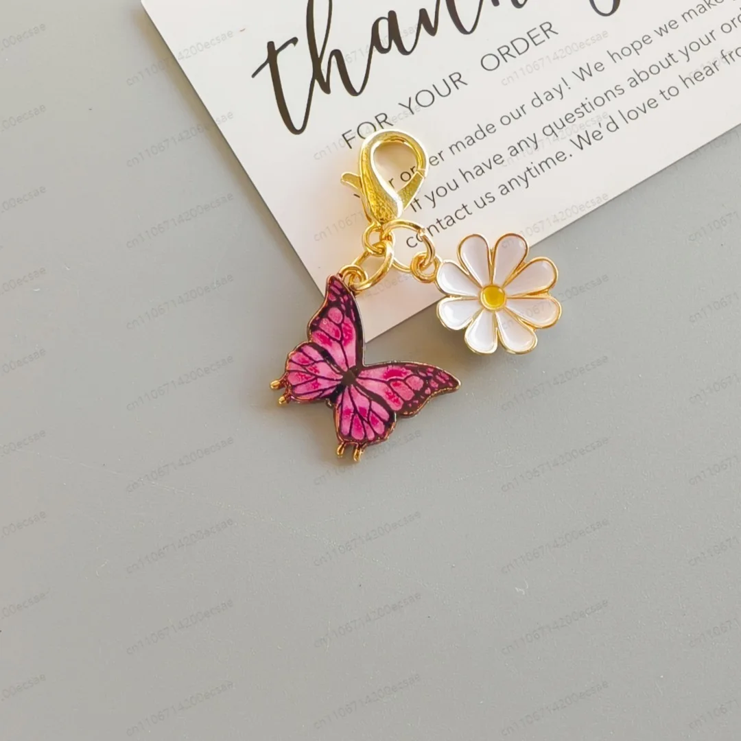 Popular alloy colored Zouju butterfly pendant keychain bag pendant