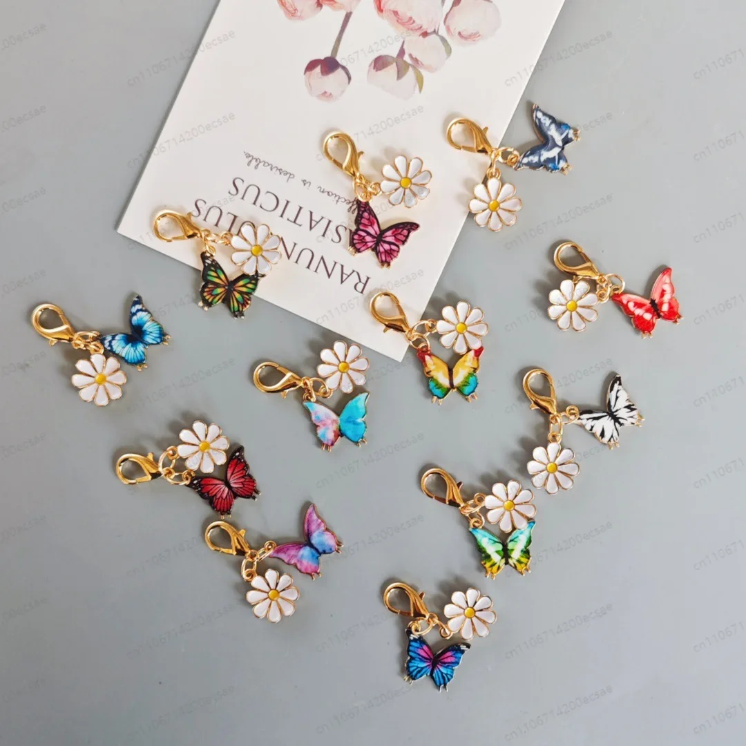 Popular alloy colored Zouju butterfly pendant keychain bag pendant
