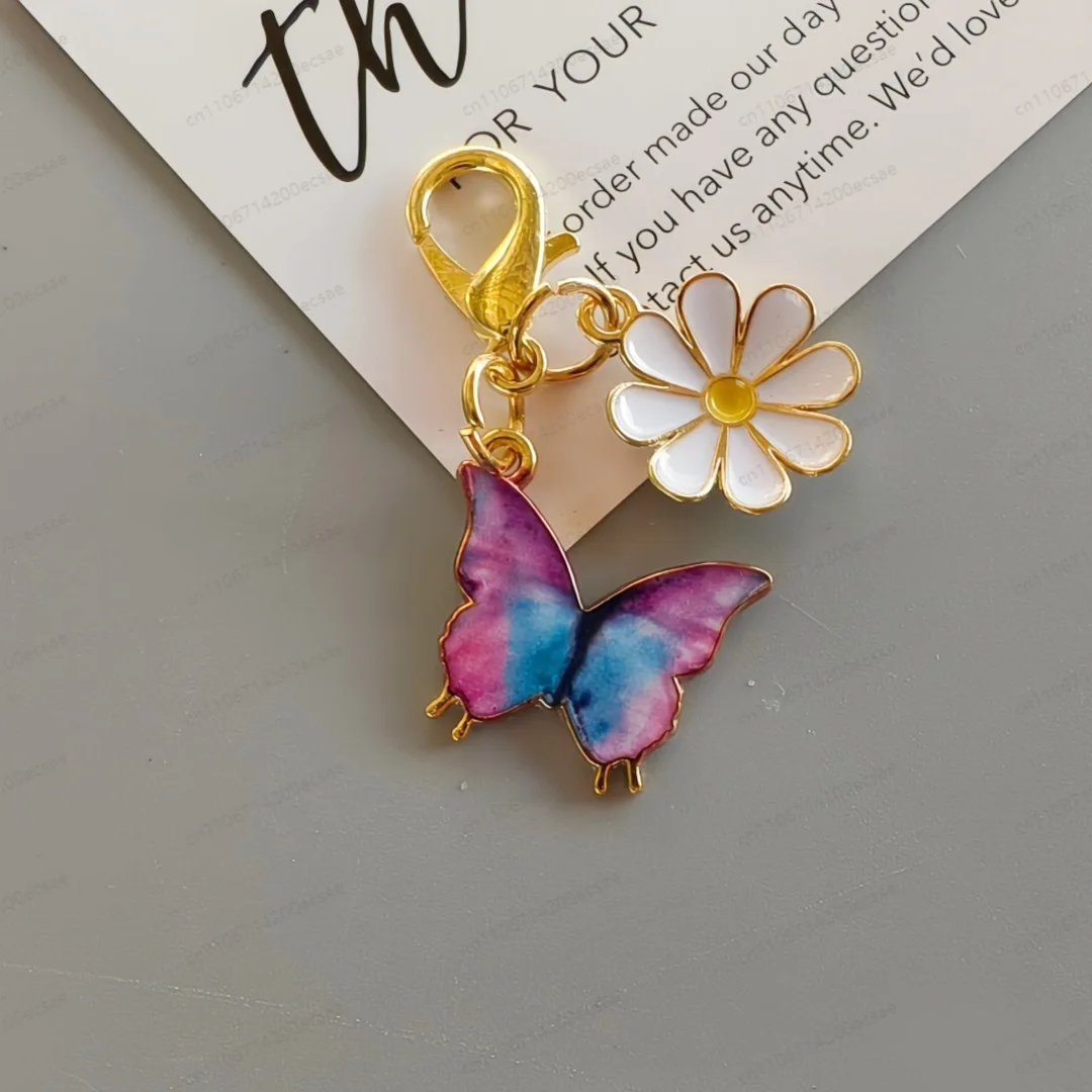 Popular alloy colored Zouju butterfly pendant keychain bag pendant