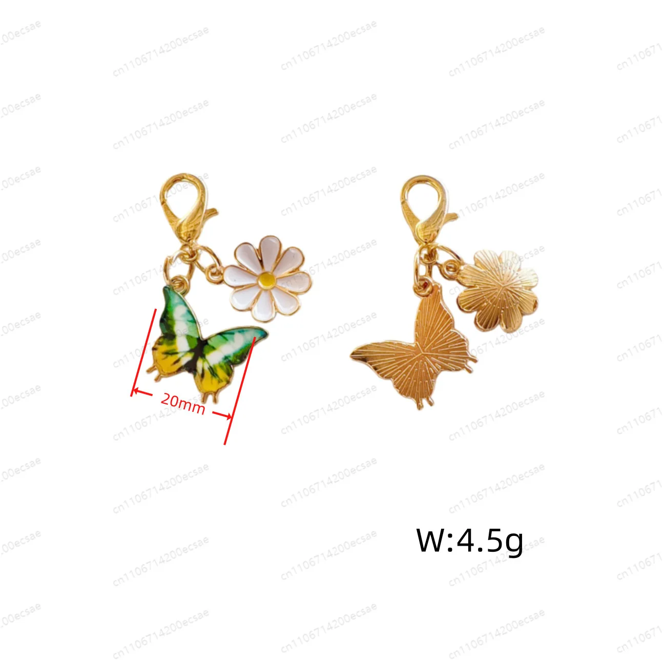Popular alloy colored Zouju butterfly pendant keychain bag pendant