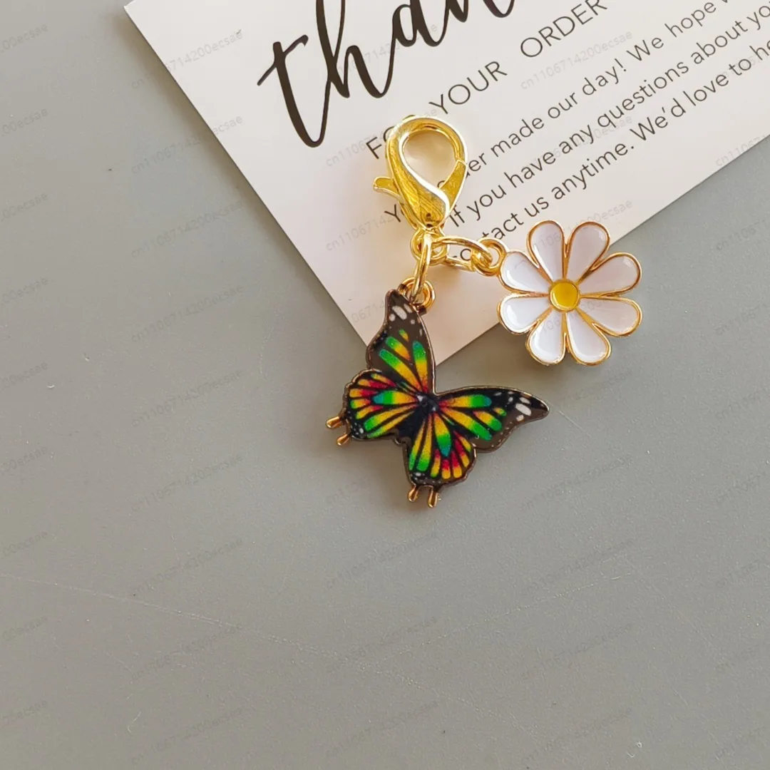 Popular alloy colored Zouju butterfly pendant keychain bag pendant