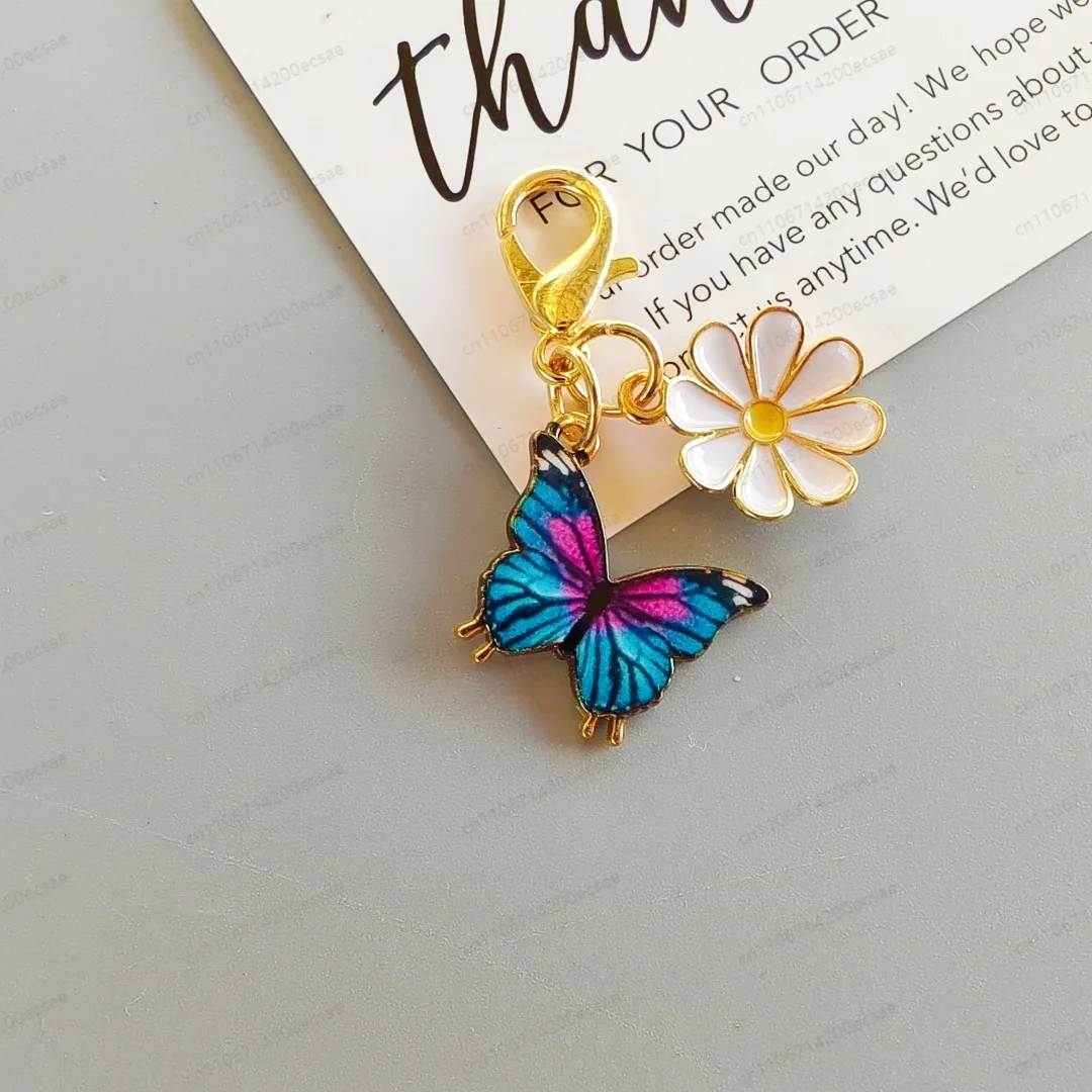 Popular alloy colored Zouju butterfly pendant keychain bag pendant