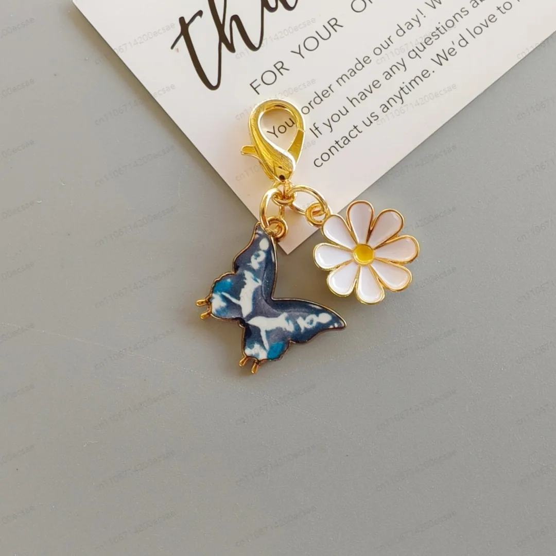 Popular alloy colored Zouju butterfly pendant keychain bag pendant