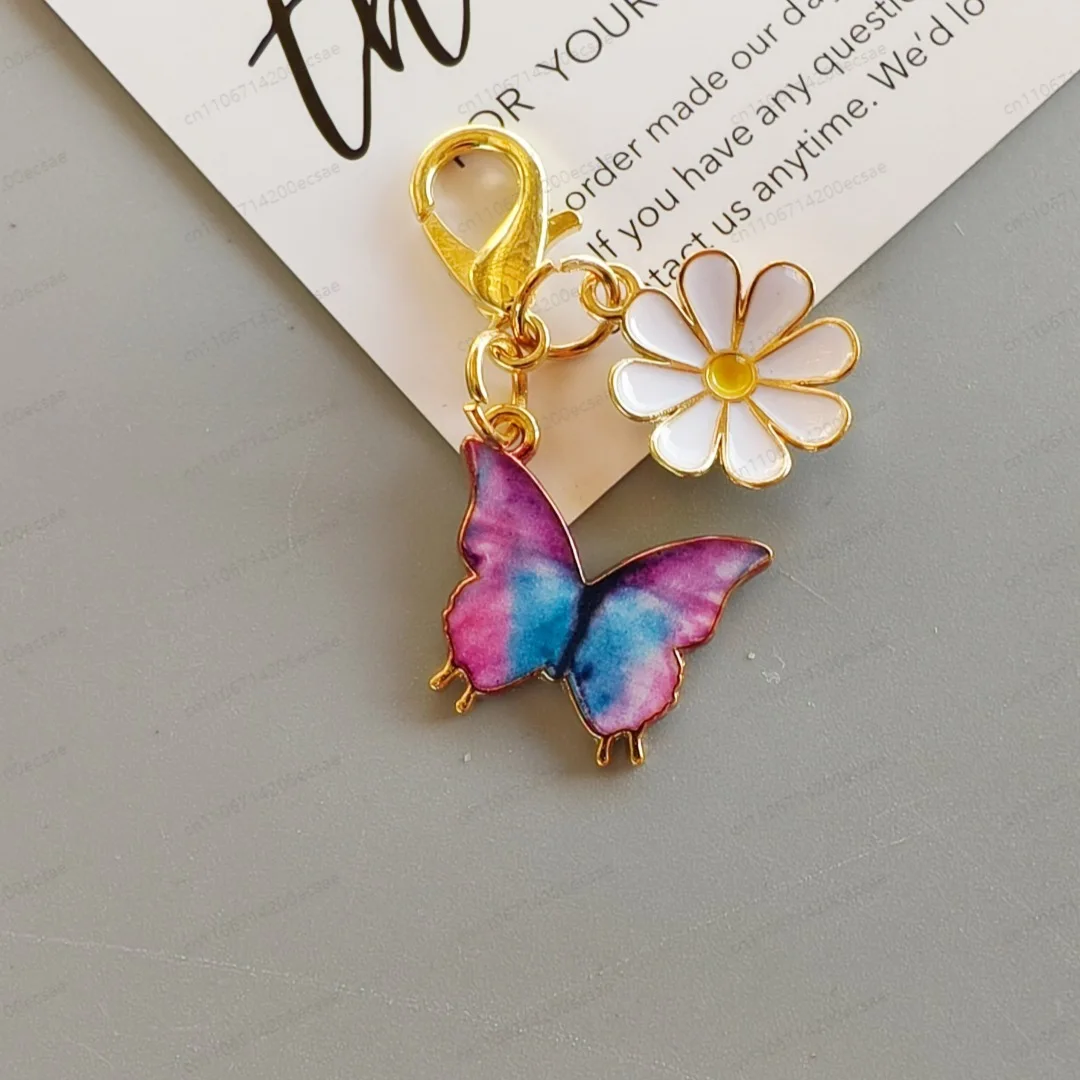 Popular alloy colored Zouju butterfly pendant keychain bag pendant
