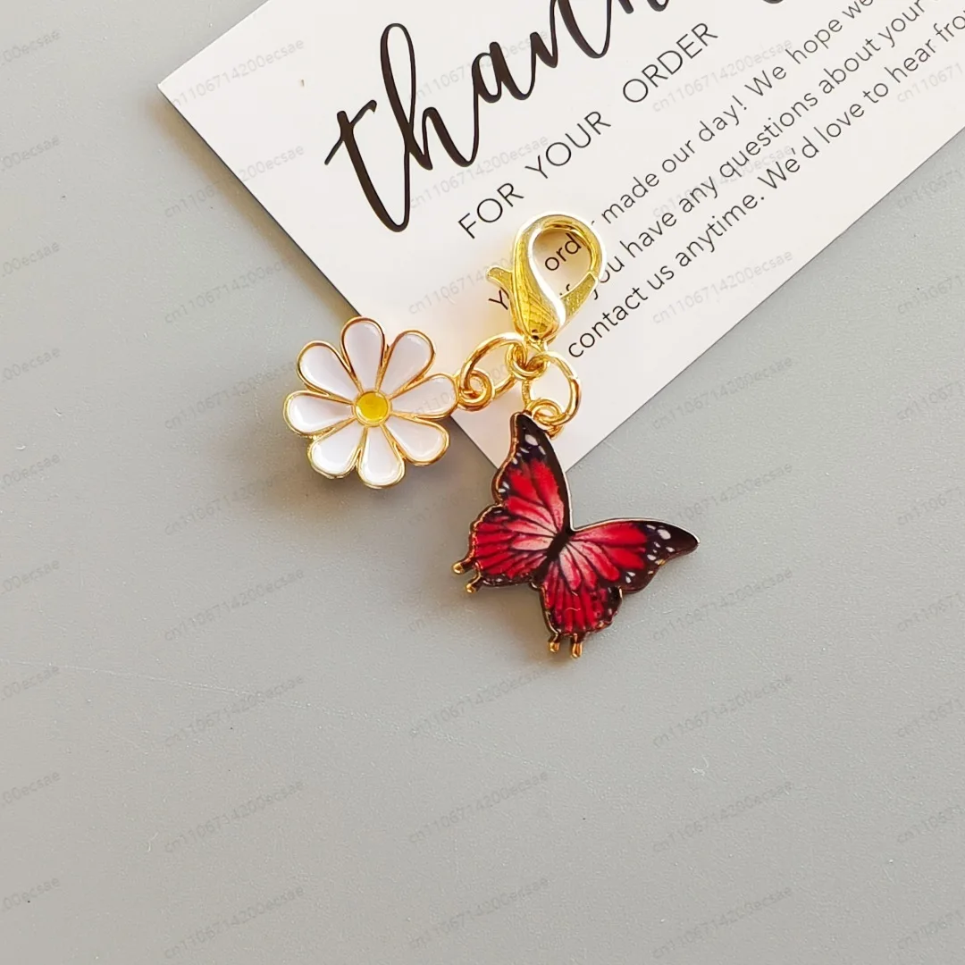 Popular alloy colored Zouju butterfly pendant keychain bag pendant