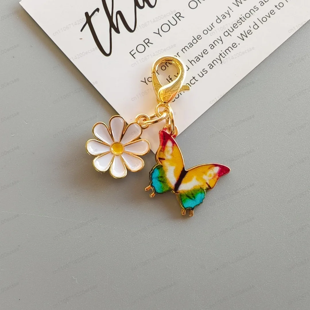 Popular alloy colored Zouju butterfly pendant keychain bag pendant