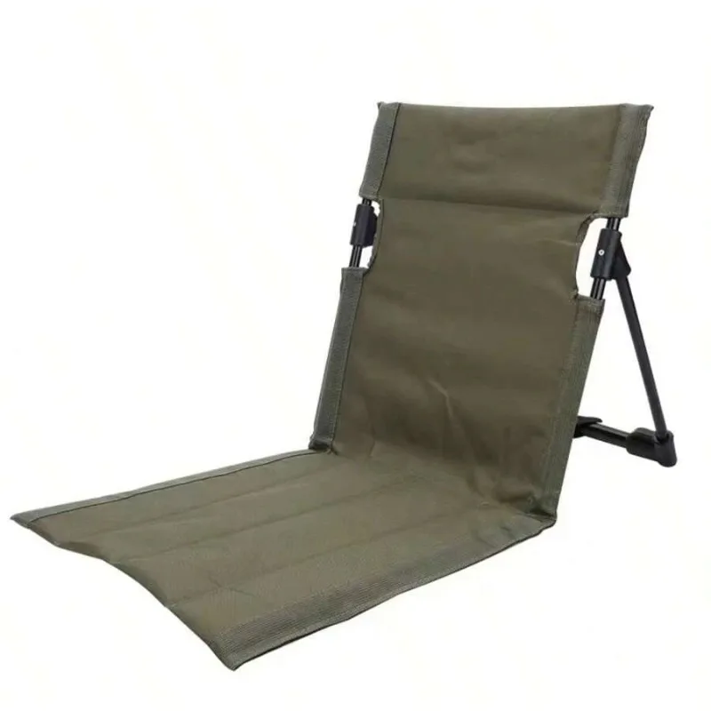 Outdoor Foldable Camping Chair Oxford Cloth Camping Floor Chair Garden Park Single Lazy Chair Backrest Cushion Picnic Back Chair