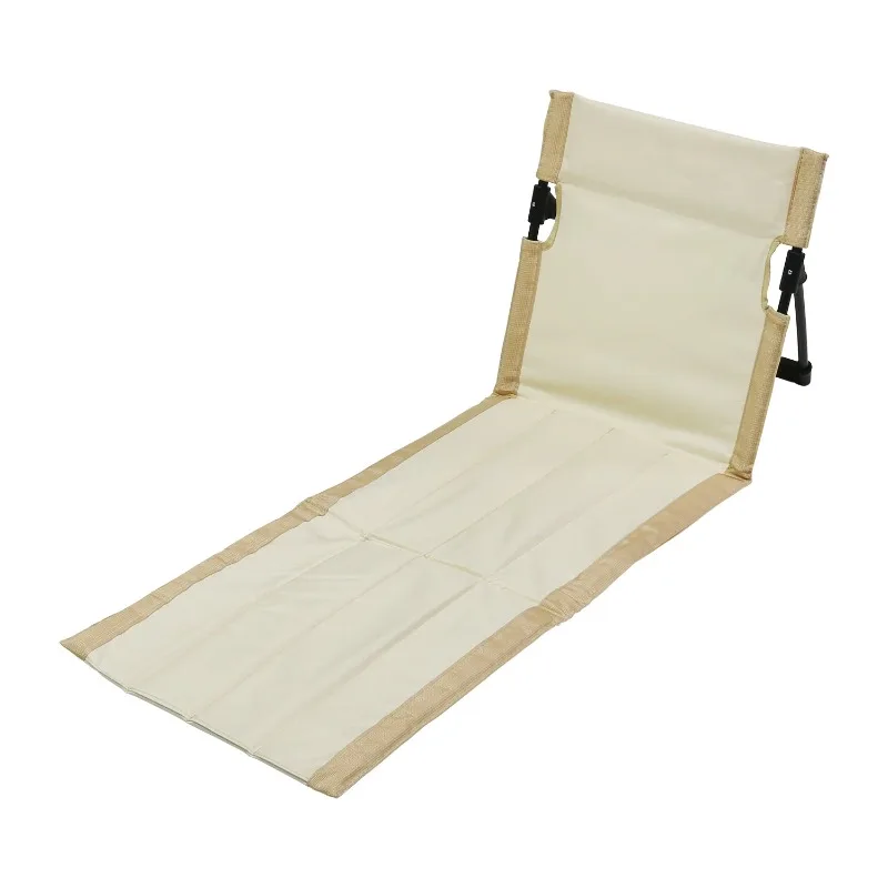 Outdoor Foldable Camping Chair Oxford Cloth Camping Floor Chair Garden Park Single Lazy Chair Backrest Cushion Picnic Back Chair