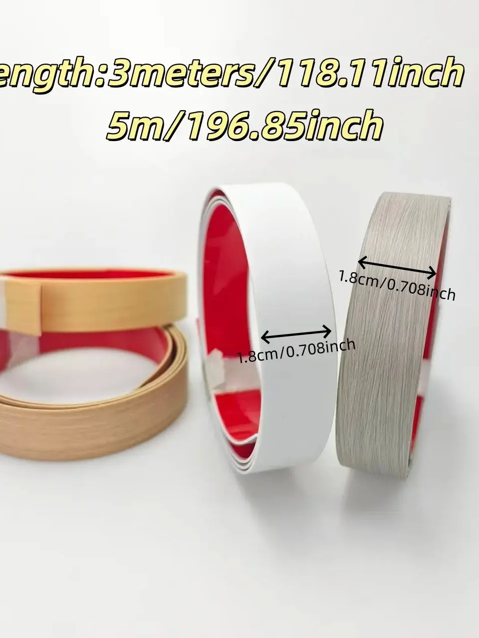 1Roll 3/5m Furniture Edge Banding,self-adhesive Repair Strip,PVC Decorative Sticker,plywood Thickened Repair Strip
