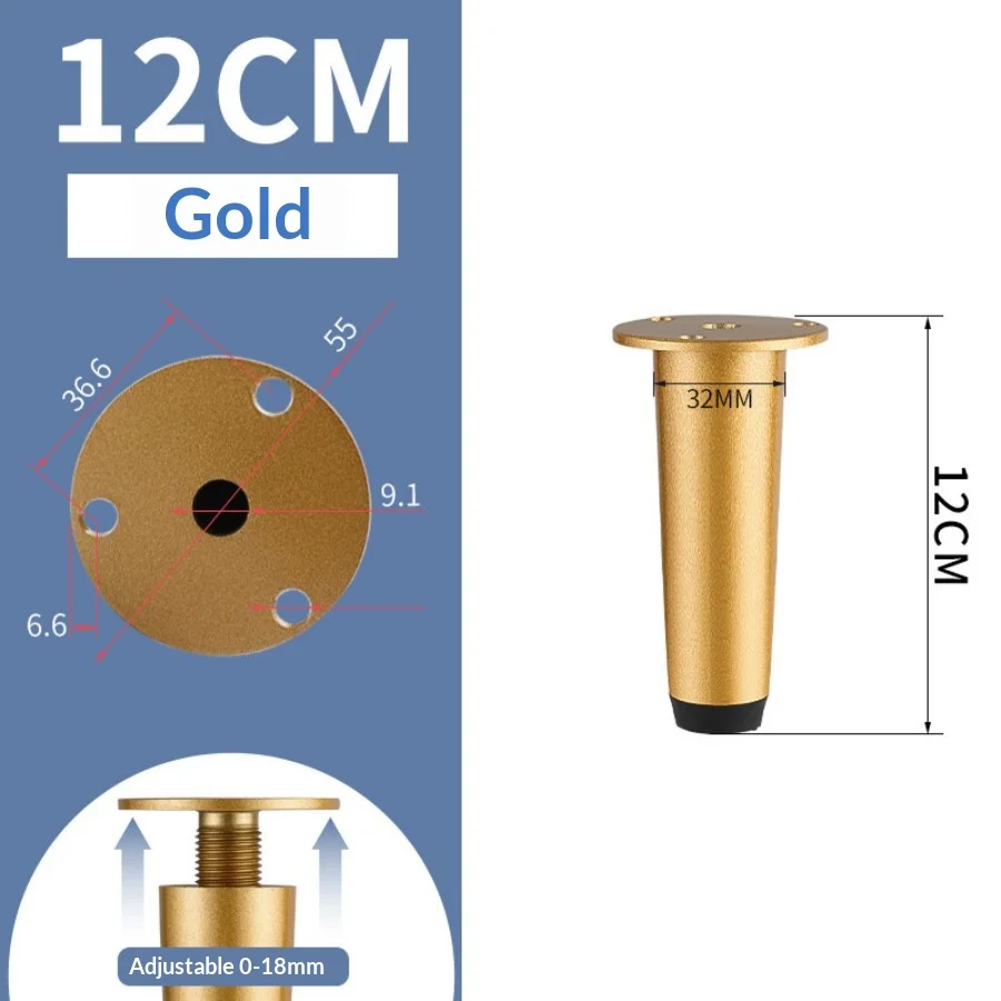 4PCS Stainless Steel Heavy Duty Metal Cabinet Feet Adjustable - Support Legs for Bathroom Vanity,TV Stand,Coffee Table,Base Legs