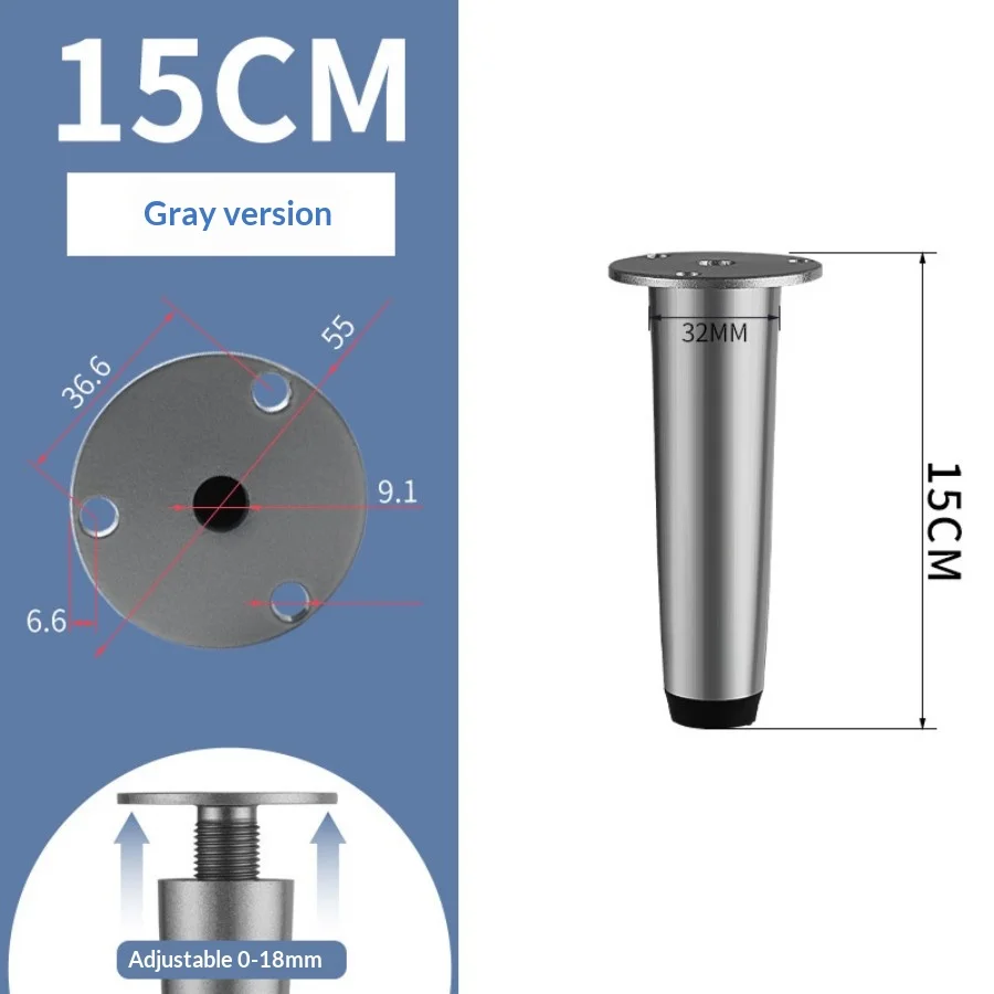 4PCS Stainless Steel Heavy Duty Metal Cabinet Feet Adjustable - Support Legs for Bathroom Vanity,TV Stand,Coffee Table,Base Legs