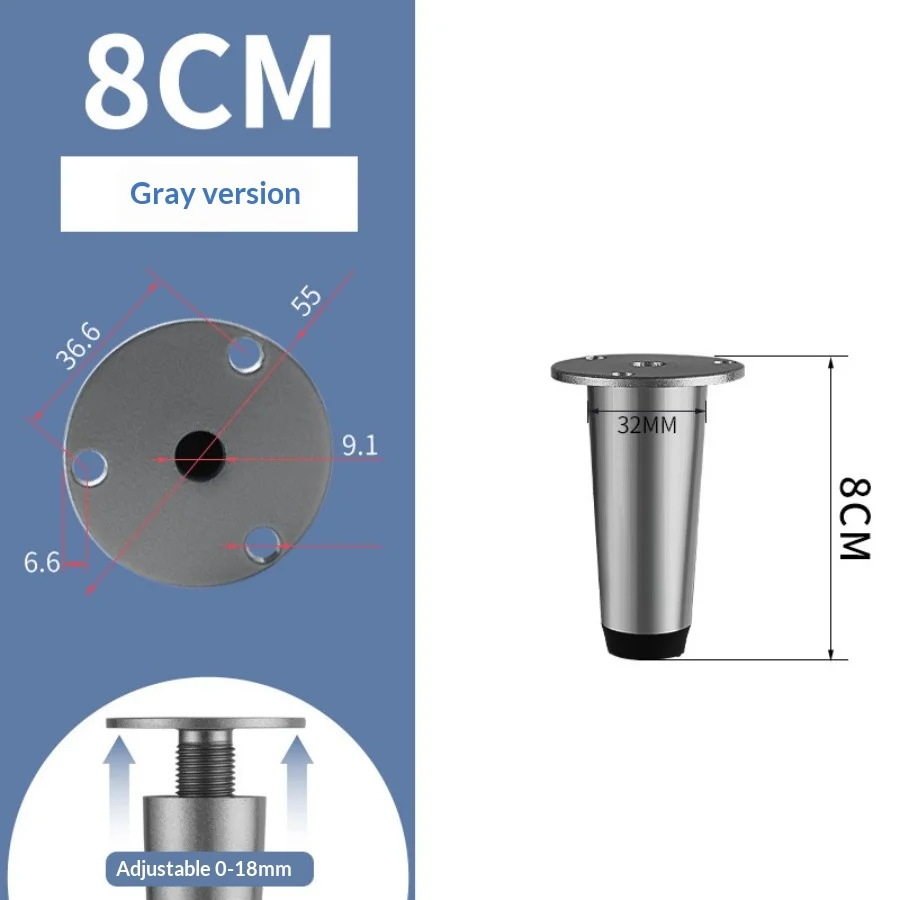 4PCS Stainless Steel Heavy Duty Metal Cabinet Feet Adjustable - Support Legs for Bathroom Vanity,TV Stand,Coffee Table,Base Legs