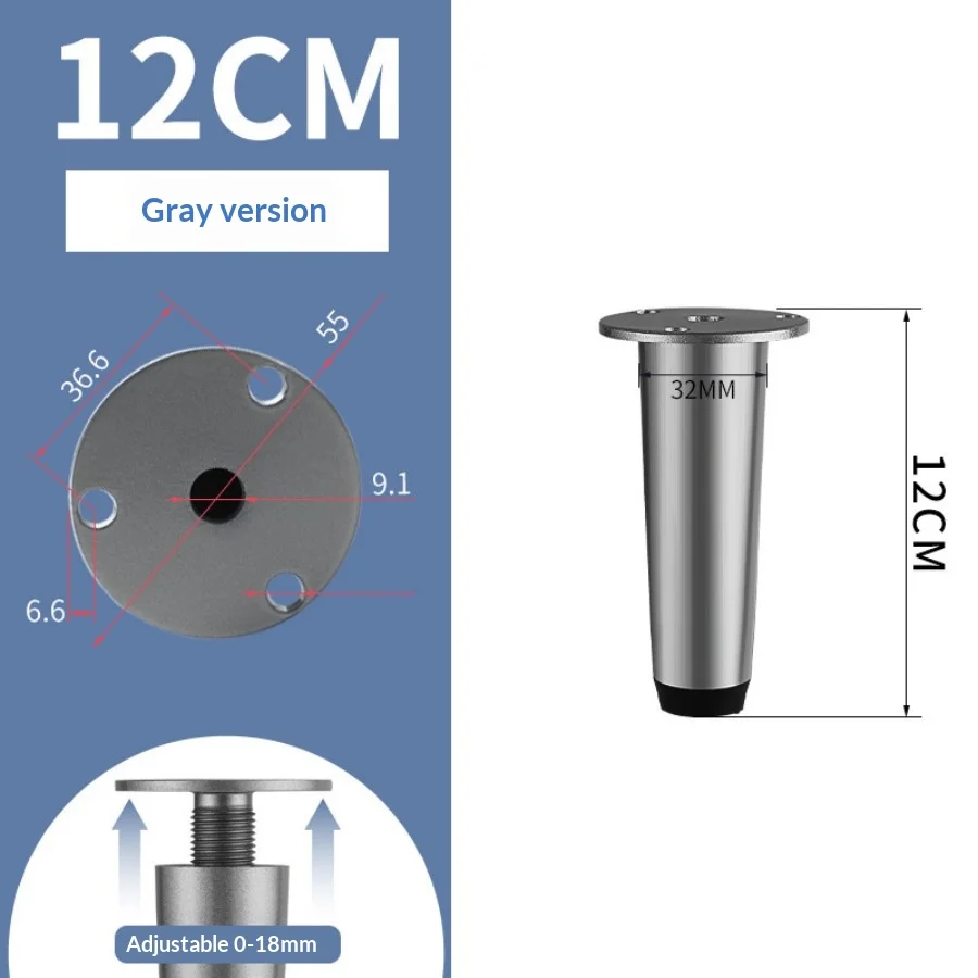 4PCS Stainless Steel Heavy Duty Metal Cabinet Feet Adjustable - Support Legs for Bathroom Vanity,TV Stand,Coffee Table,Base Legs
