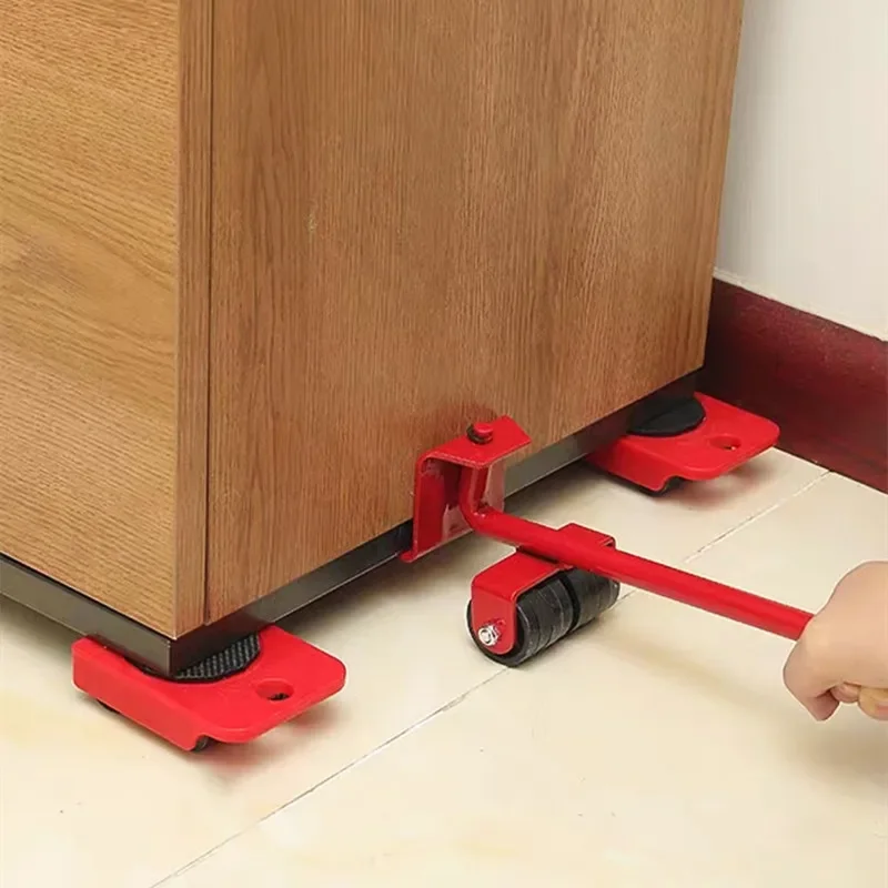 Furniture Moving Transport Roller Set Removal Lifting Moving Tool Set Wheel Bar Mover Moving Heavy Stuffs Device Hand Tool