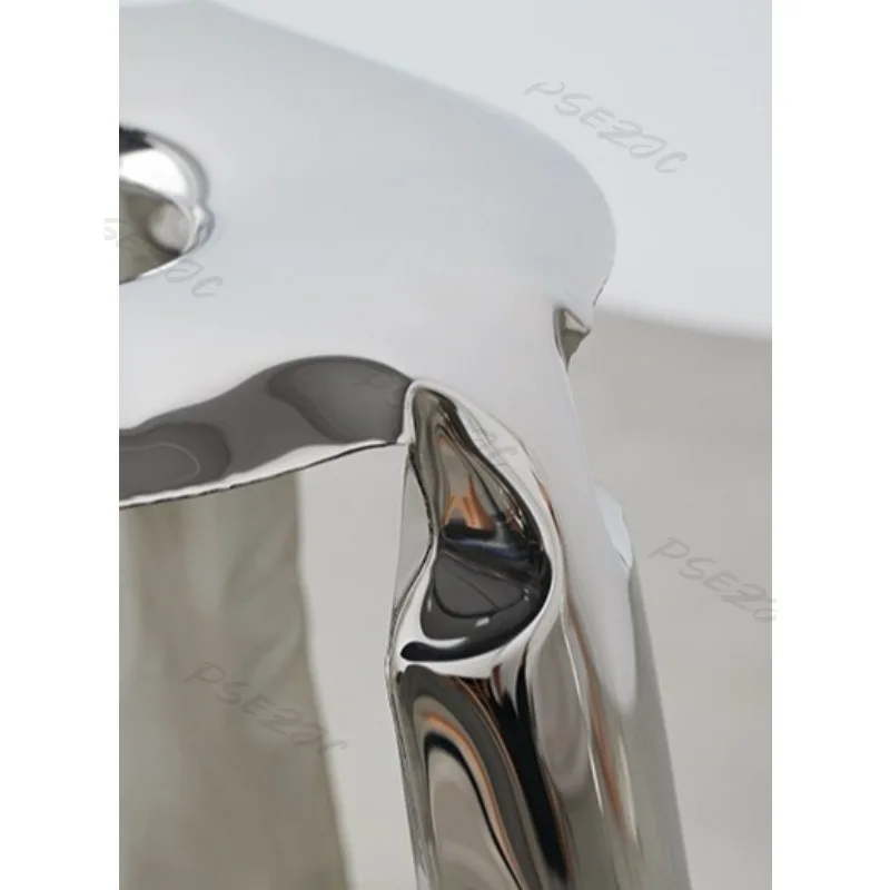 Household Stainless Steel Balloon Stool Three Legged Shoe Changing Stool Household Round Stool