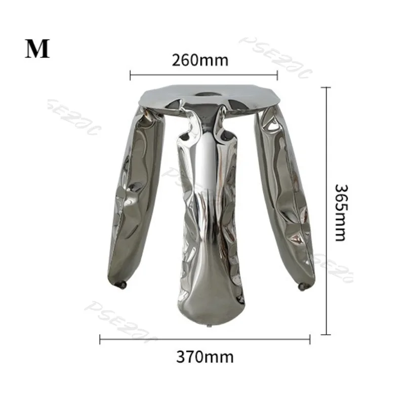 Household Stainless Steel Balloon Stool Three Legged Shoe Changing Stool Household Round Stool