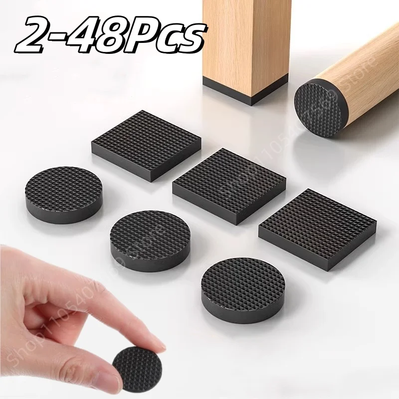 2-48Pcs Self Adhesive Furniture Leg Feet Protector Pad Chair Leg Pad Anti-Skid Scratch DIY Resistant Wood Floor Protector Pads