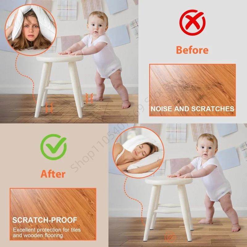 2-48Pcs Self Adhesive Furniture Leg Feet Protector Pad Chair Leg Pad Anti-Skid Scratch DIY Resistant Wood Floor Protector Pads